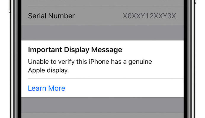 iPhone Message Ecran Pas Origine